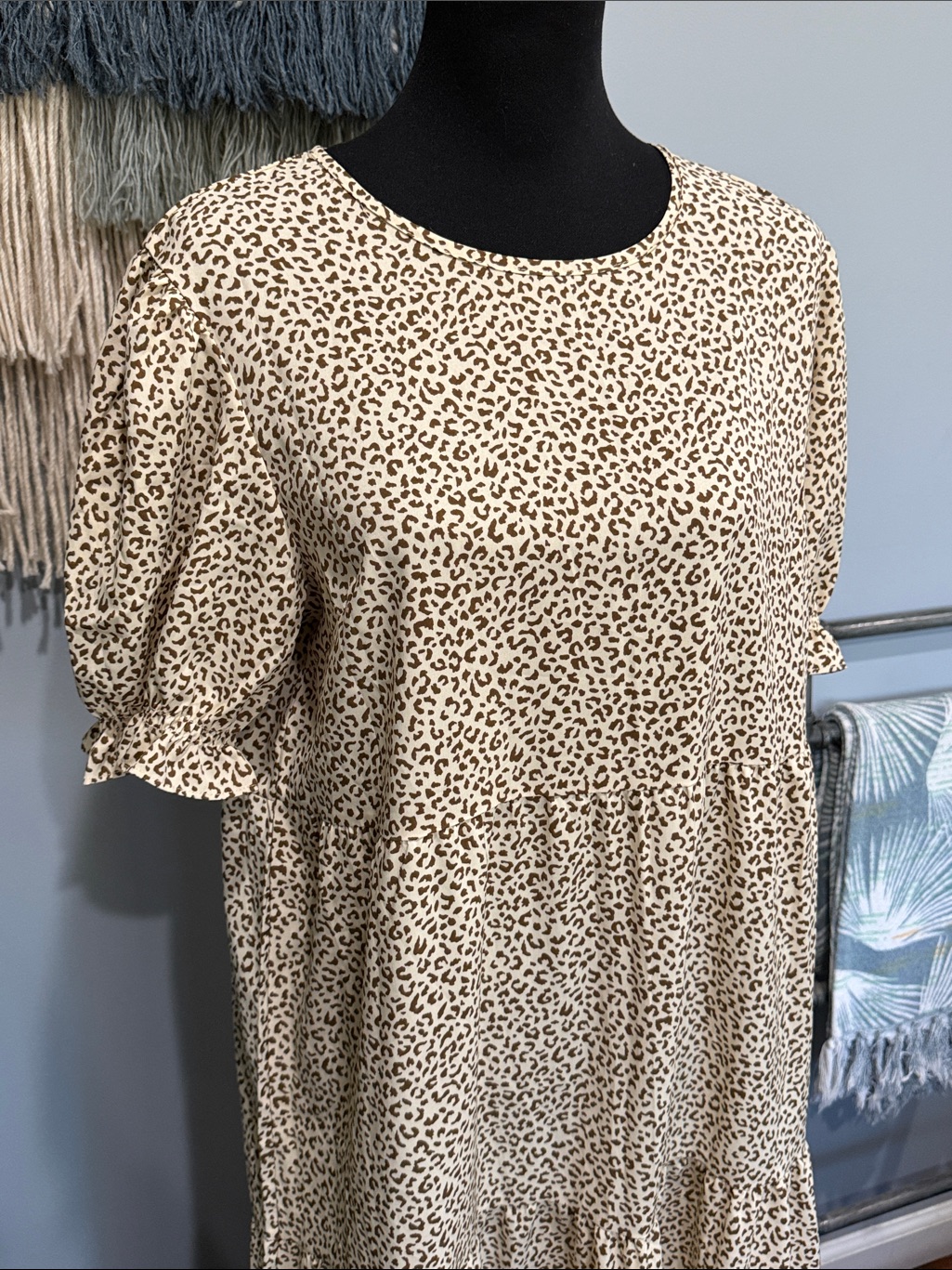 Nwt Prettygarden Leopard Print Tiered Midi Maxi Dress Large — image 2 of 8